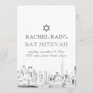 PixDezines NYC urban/bat mitzvah Einladung