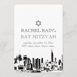 PixDezines NYC urban/bat mitzvah Einladung
