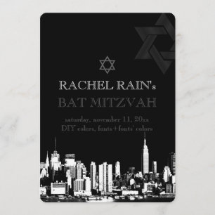 PixDezines NYC urban/bat mitzvah Einladung