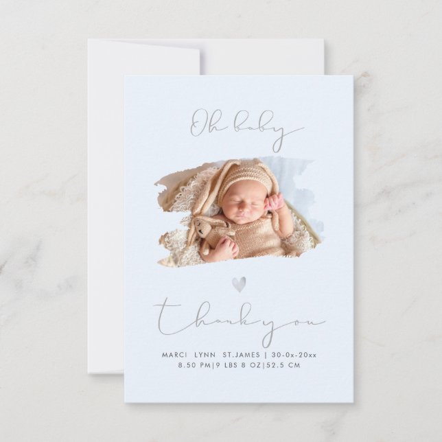 PixDezines Oh Babydusche Vielen Dank, DU Color Dankeskarte (Vorderseite)