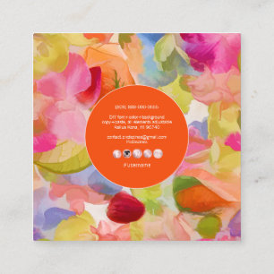 PixDezines O'kika Blume, Aquarellfarben, Orchideen Quadratische Visitenkarte