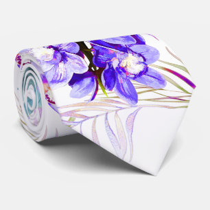 PixDezines Orchid Isle, Neon-Violette Orchideen Pa Krawatte