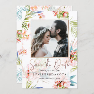 PixDezines Orchid Isle, Pfirsich Orchid+Palms Einladung