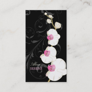PixDezines Orchidee+Wirbel/Diy-Farben Visitenkarte