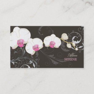 PixDezines Orchidee+Wirbel/diy Farben Visitenkarte