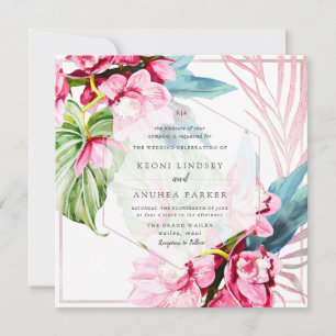 PixDezines Orchideeninsel, Glückliche Pinke Orchid Einladung