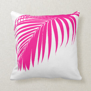 PixDezines Palm Fronds/Hot Pink/White Kissen