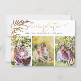 PixDezines Palm Fronds Imitate Gold Moderne Schrif Save The Date