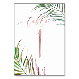 PixDezines Palm Fronds Imitate Rose Gold/DIY Tabel Tischnummer