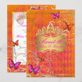 PixDezines Papillon Sweet 16/Rainbow Wirbel Einladung