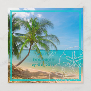 PixDezines Paradise/Tropische Insel+Sanddollar Einladung