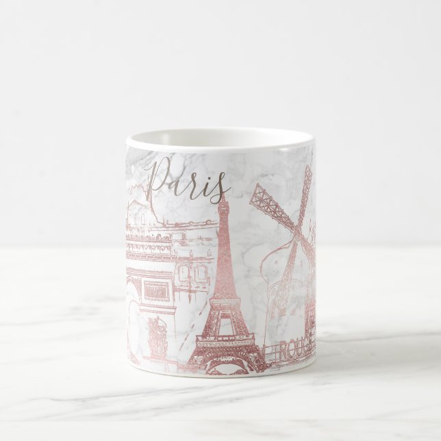 PixDezines PARIS in IMITATEN ROSE GOLD+MARBLE Kaffeetasse (Mittel)