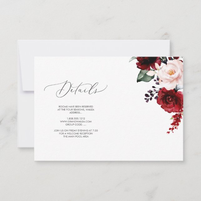 PixDezines Passionate Blooms DETAILS CARDS Einladung (Vorderseite)