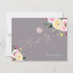 PixDezines Pastel Rose Mitzvah Danke ✡ RSVP Karte