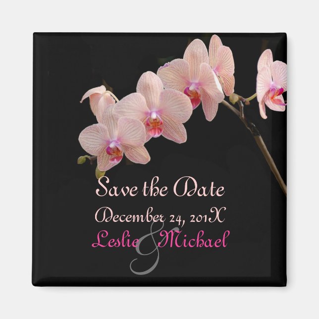 PixDezines Peach Orchid, Save the Date Magnet (Vorne)