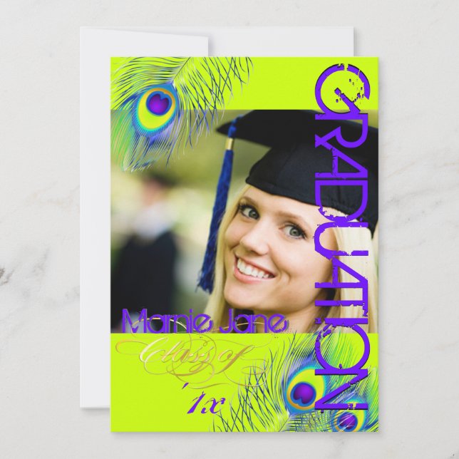 PixDezines Peacock, 2013 Abschluss/Tageshintergrun Einladung (Vorderseite)