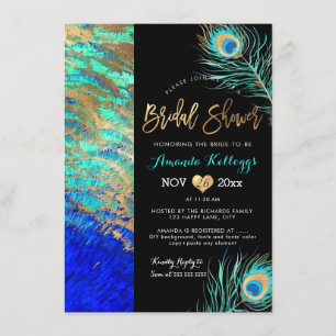 PixDezines Peacock Brautparty+Imitats Gold Einladung