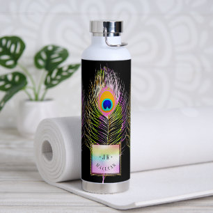 PixDezines Peacock Feather Trinkflasche