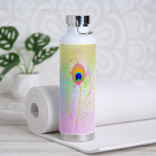 PixDezines Peacock Feather Trinkflasche