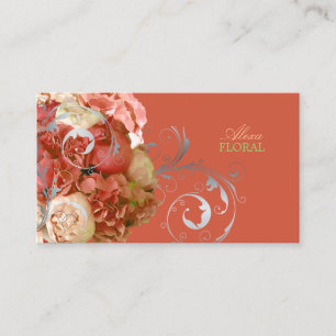 PixDezines-Peonies+Hydrangeas/Degenhintergrund Visitenkarte