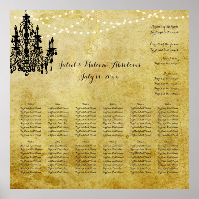 PixDezines-Perchment/Chadelierer/Sitzdiagramm Poster (Vorne)