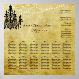 PixDezines Pergament/Kronleuchter/Sitzplan Poster