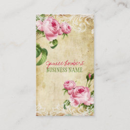 PixDezines-Pergament mit Vintagen Rose/Imitaten Visitenkarte