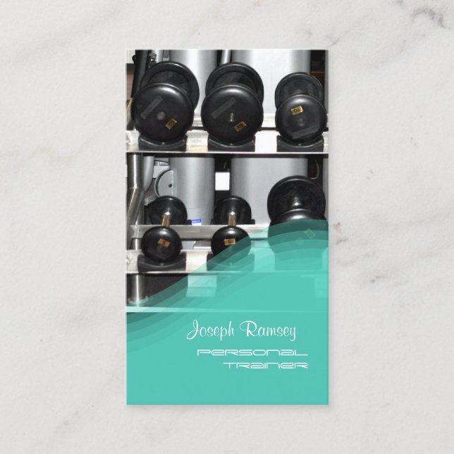 PixDezines PERSÖNLICHE AUSBILDUNG/GYM/AQUAMARIN Visitenkarte (Vorderseite)