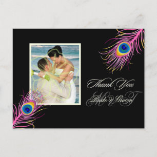 PixDezines Pfau Danke/DIY Hintergrundfarbe Postkarte