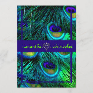 PixDezines Pfauenfeder/Aqua/Türkis Einladung