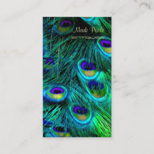 PixDezines PFauenfeder/COBALT/AQUA Visitenkarte