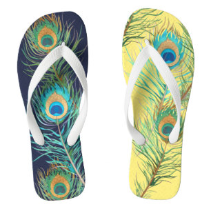 PixDezines PFauenfeder Flip Flops