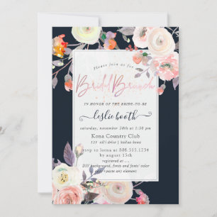 PixDezines Pfirsich+Cream Rosen Braut-Brunch Einladung