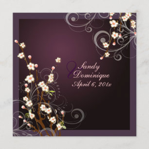 PixDezines Pfirsich Sakura, Hochzeitseinladungen Einladung
