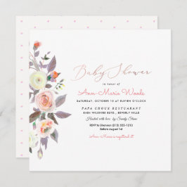 PixDezines Pfirsiche+Cream Aquarell Kinderdusche Einladung