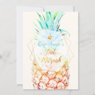 PixDezines Pineapples Bat Mitzvah Einladung