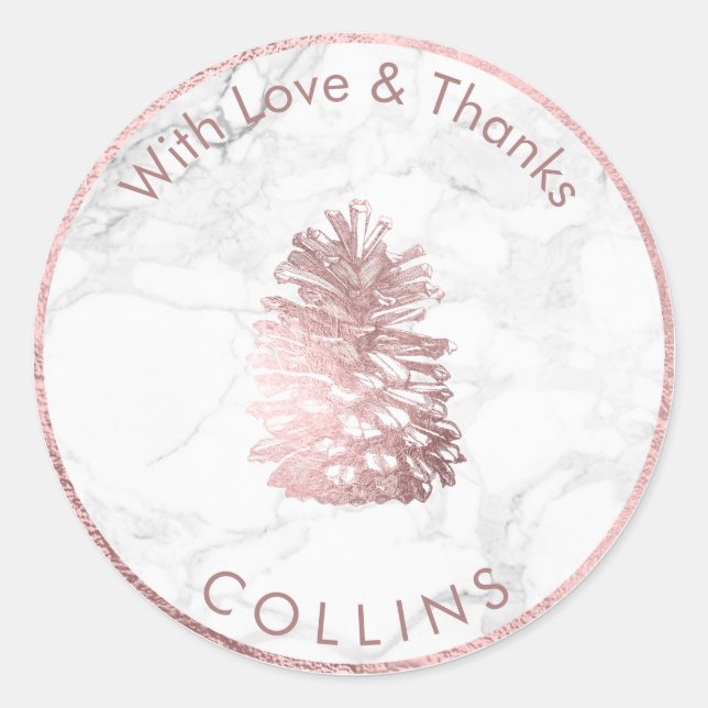 PixDezines PINECONE IMITATE ROSE GOLD /DIY HINTERG Runder Aufkleber (Vorderseite)