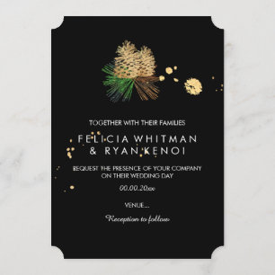 PixDezines pinecones/Imitats Gold Foil/DIY Hinterg Einladung