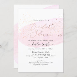 PixDezines Pink Brautparty Wasserfarbe Champagner Einladung