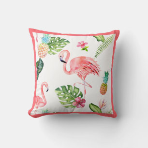 PixDezines Pink Flamingo, tropisch, Frame DIY Kissen