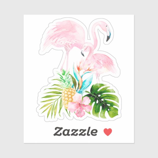 PixDezines Pink Flamingos, Mommy+baby Aufkleber (Blatt)