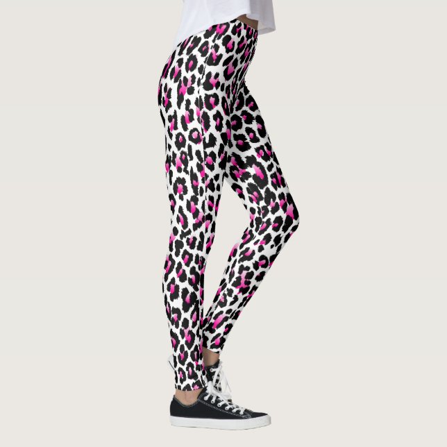 PixDezines Pink Leopard Print Leggings (Rechts)