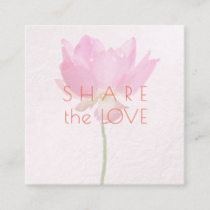 PixDezines Pink Lotus Share the Love Quadratische Visitenkarte
