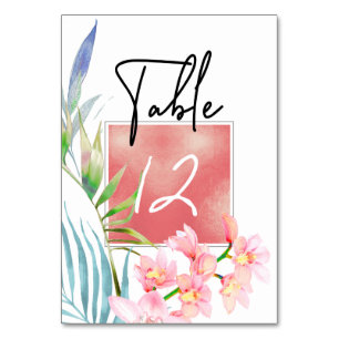 PixDezines Pink Orchide Tischkarten Tischnummer