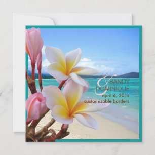 PixDezines Pink Plumeria + Strand Einladung