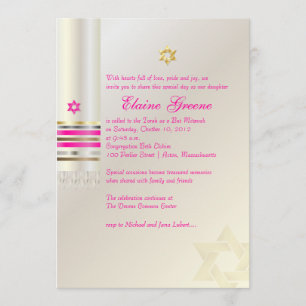 PixDezines Pink Tallit/Bat Mitzvah Einladung