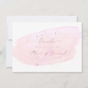 PixDezines Pink Wasserfarbe Trauzeugin Einladung