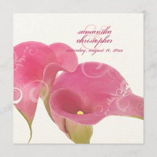 PixDezines Pinke Calla-Lilie + Schwünge Einladung
