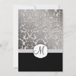 PixDezines Platinum Damask/dunkler Hintergrund Einladung