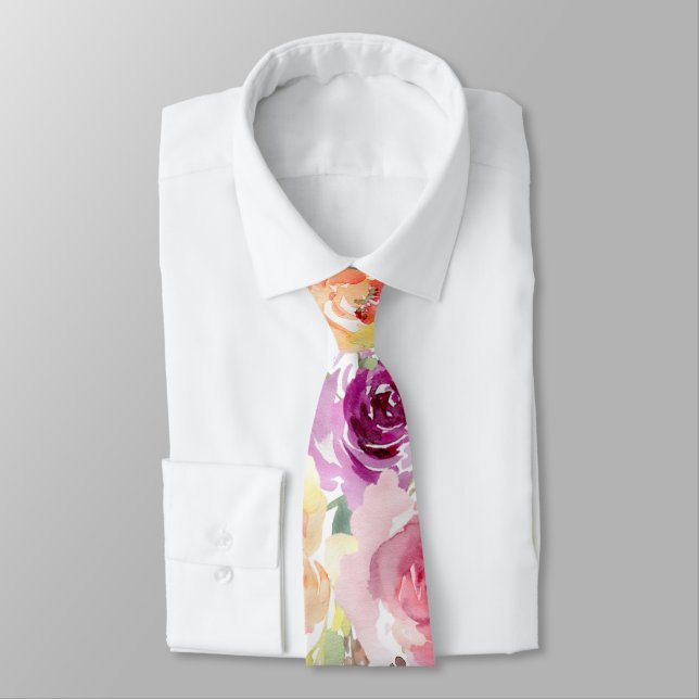 PixDezines Plum Summer Rose Krawatte (Gebunden)